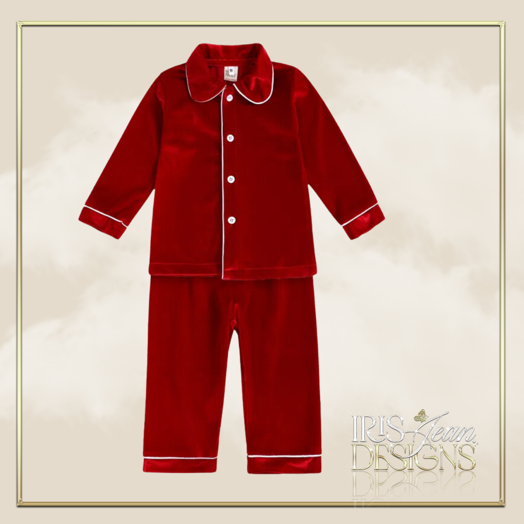 Mens Red Velvet Pyjamas My Store