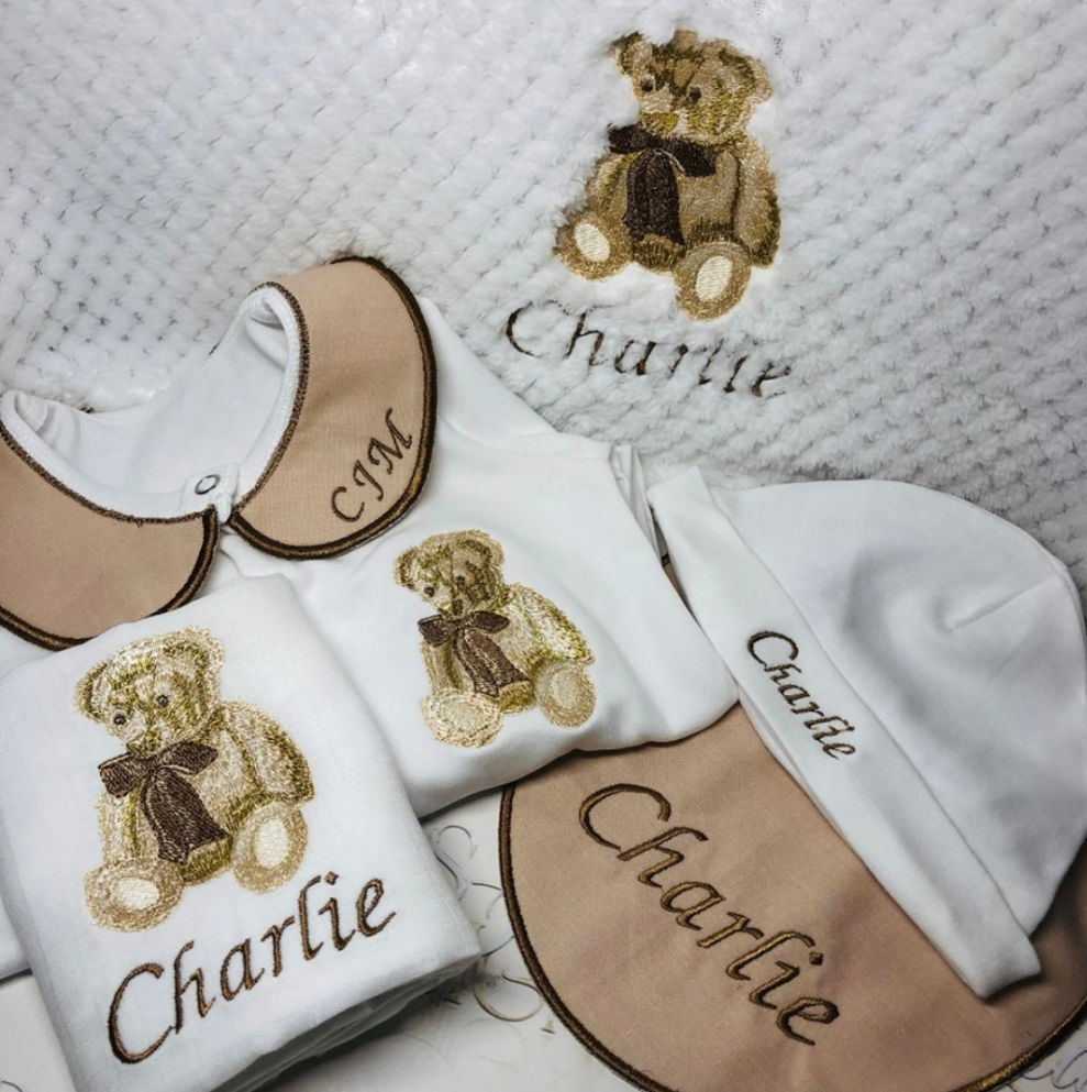 Beige and Brown Bear Baby Set (Does Not Include Blanket or Hat)