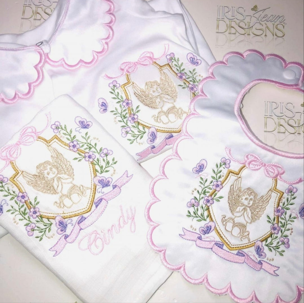 Girls Pink Angel Cherub Set