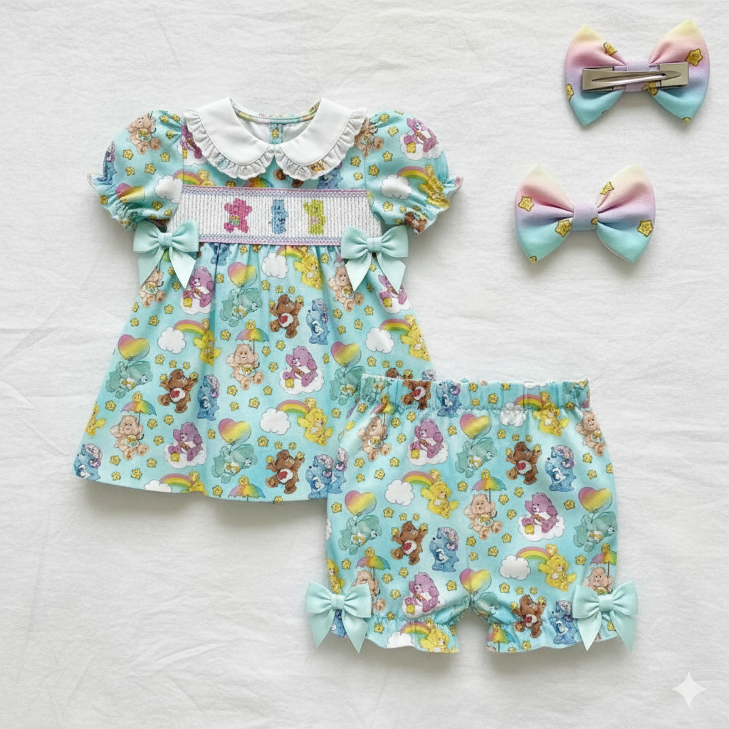 Care Bears 90s Smocked Pyjamas Outfit