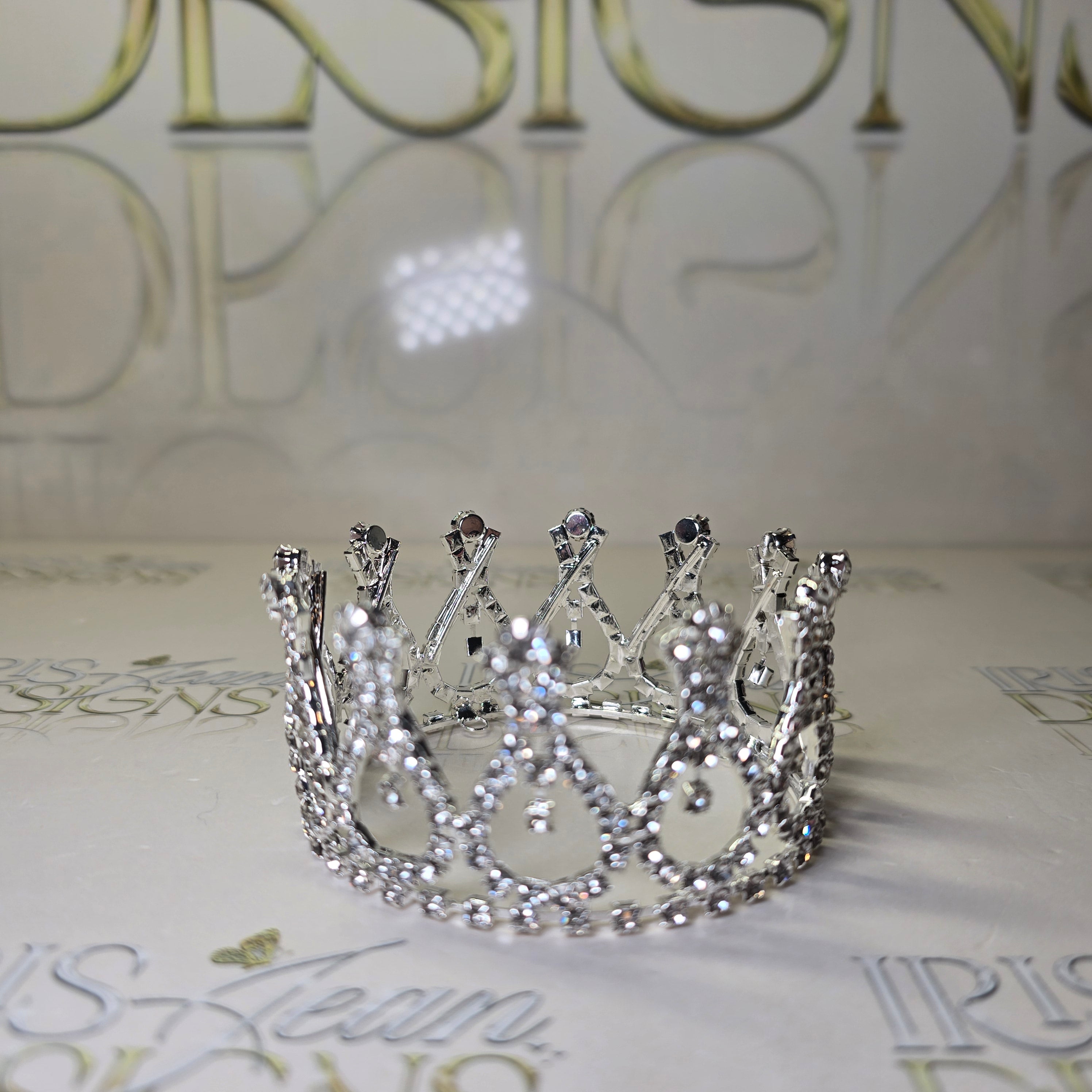 Silver Dangling Gems Crown Photo Prop
