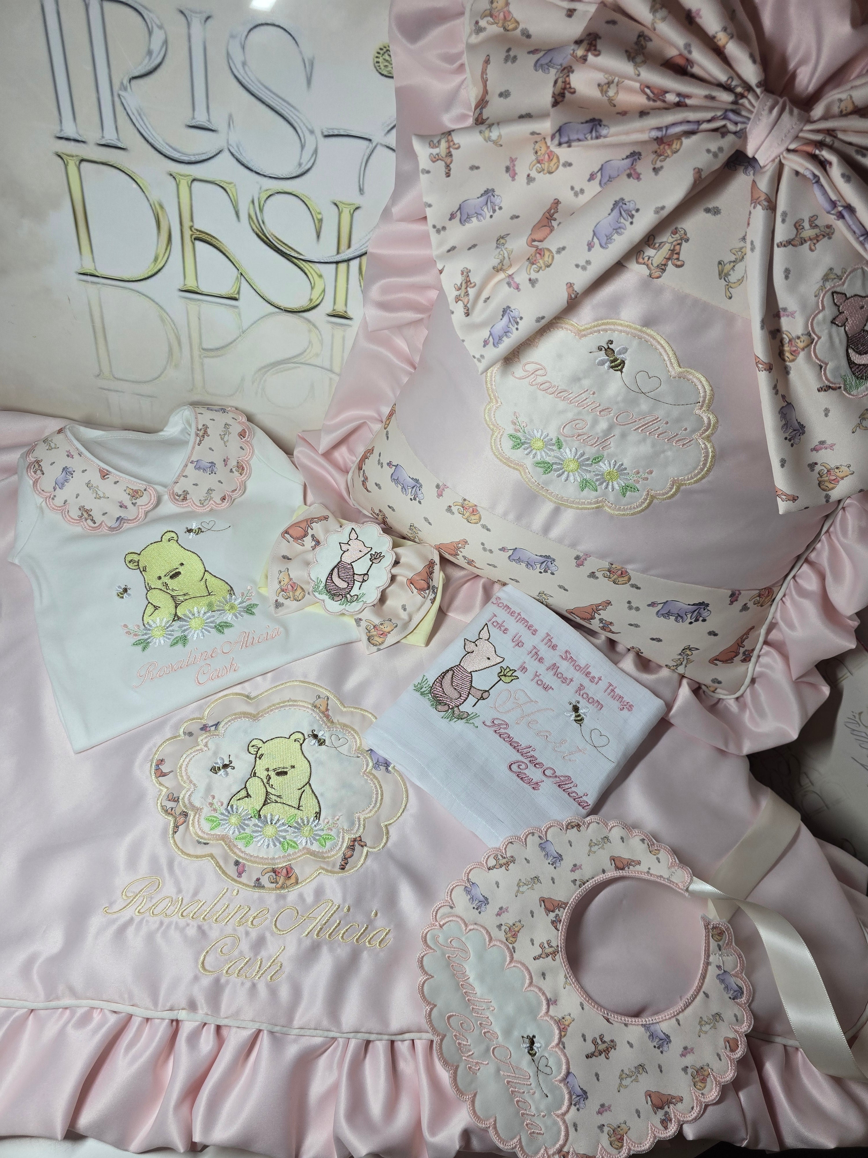 Pink Printed Fabric Girls Bear Hospital Set