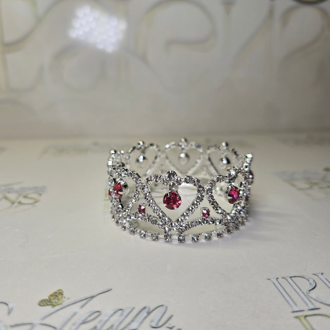 Pink Hearts Gemstone Tiara Photo Prop