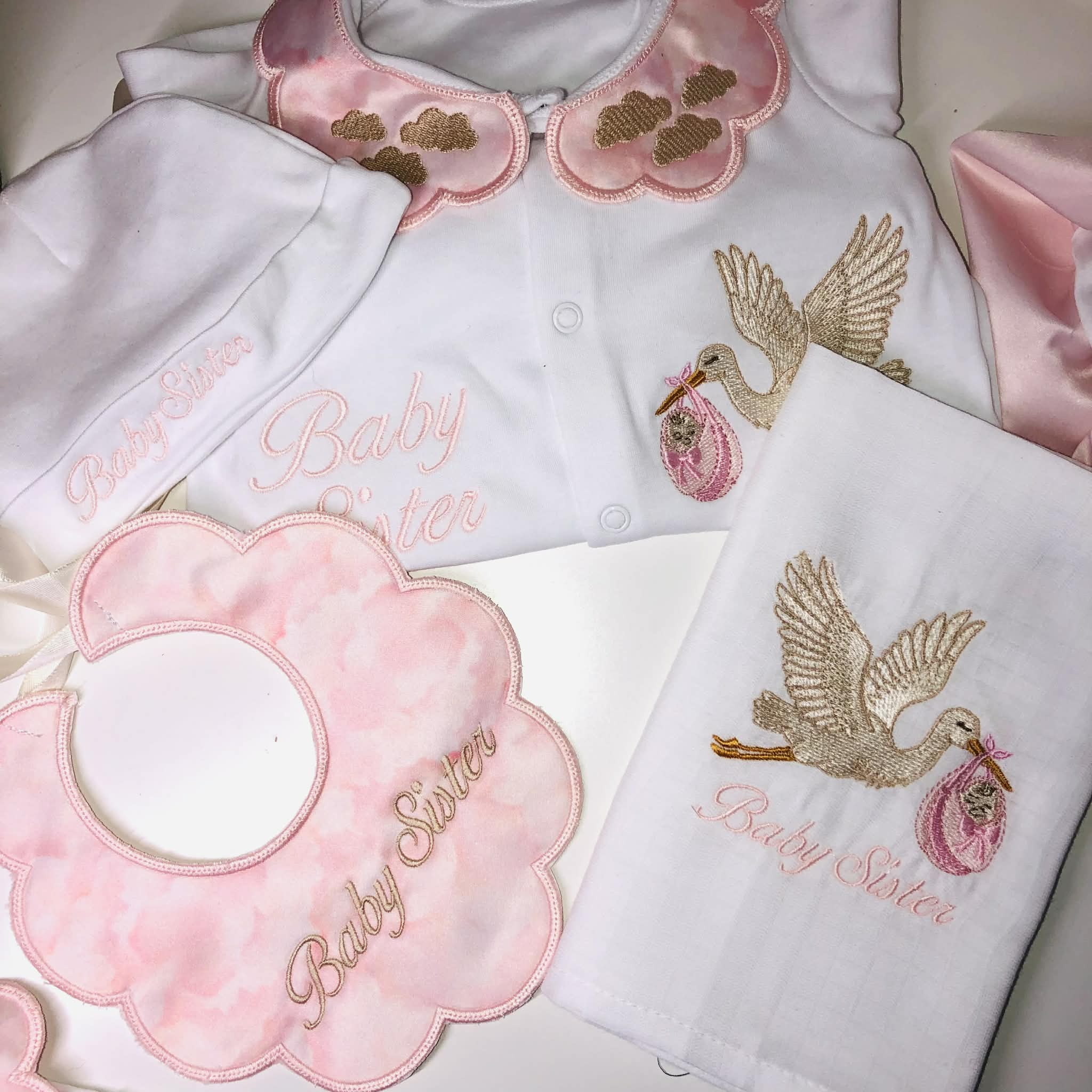 Baby Girl Stork Coming Home Set