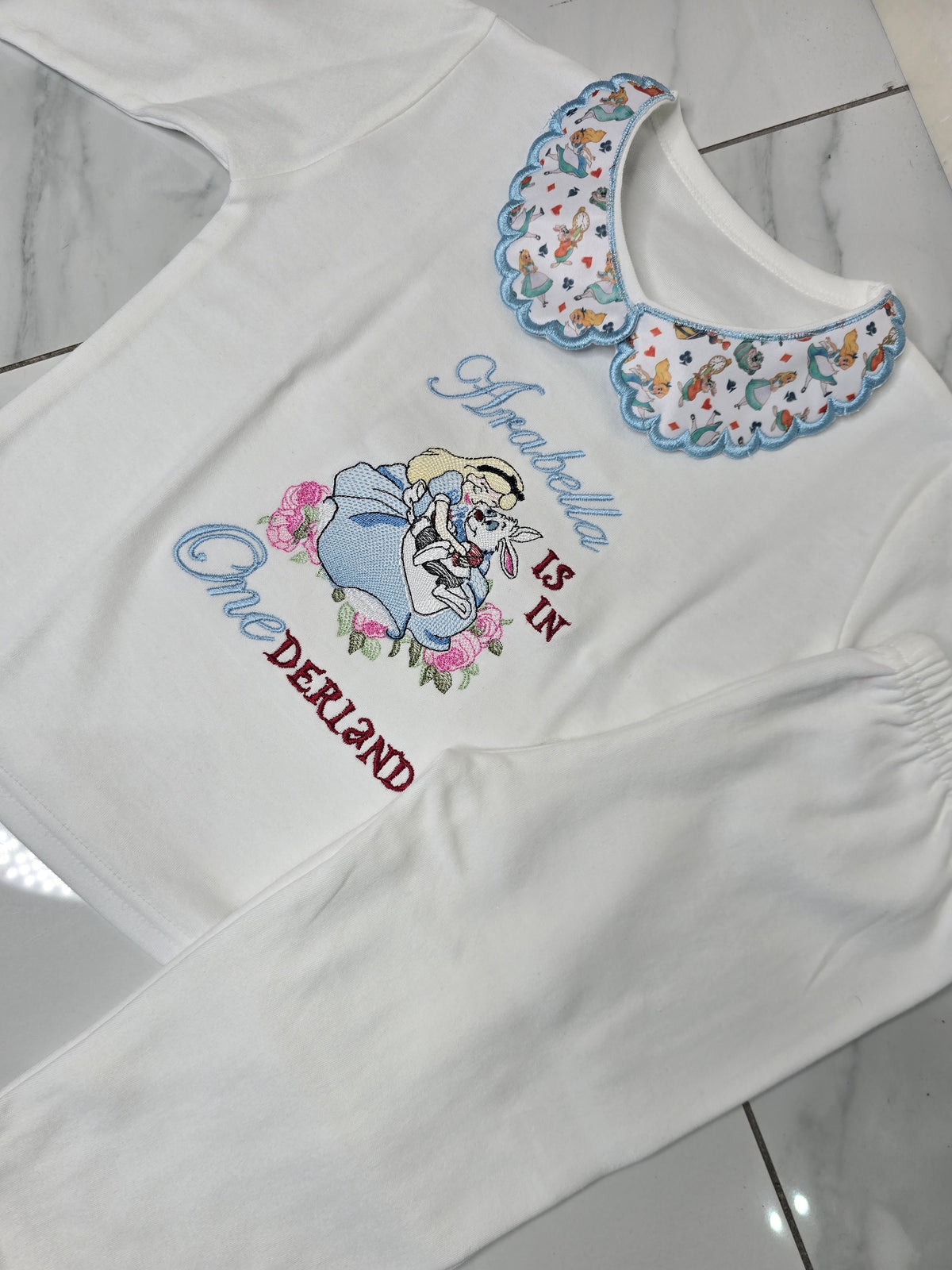 Embroidered Birthday Pyjamas with Collars - Any Theme