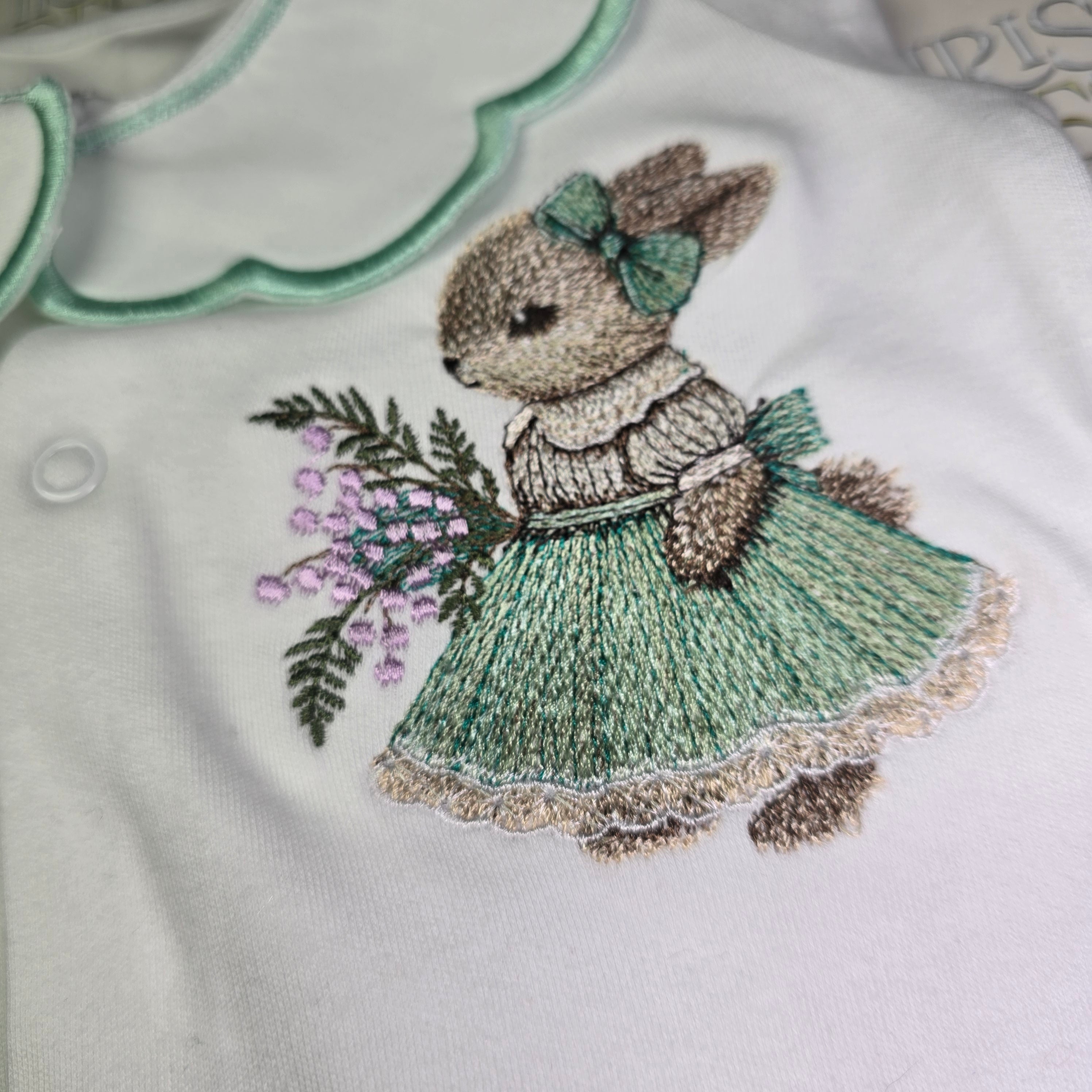 Girls Mint Green Easter Bunny Set
