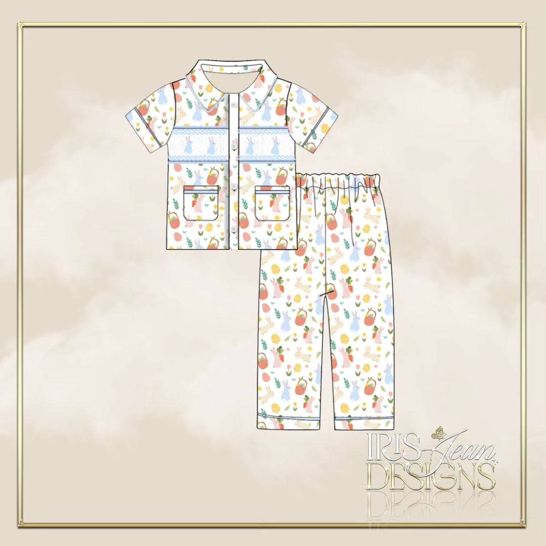 Boys Smocked Easter Pyjamas