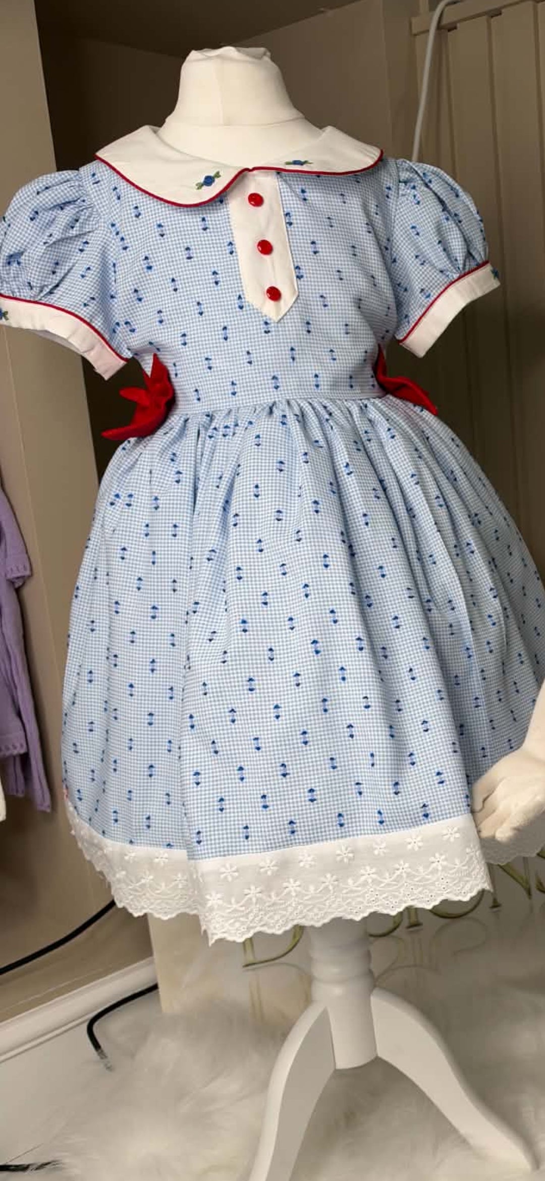 Girls Classic Red, White and Blue Tea Dress
