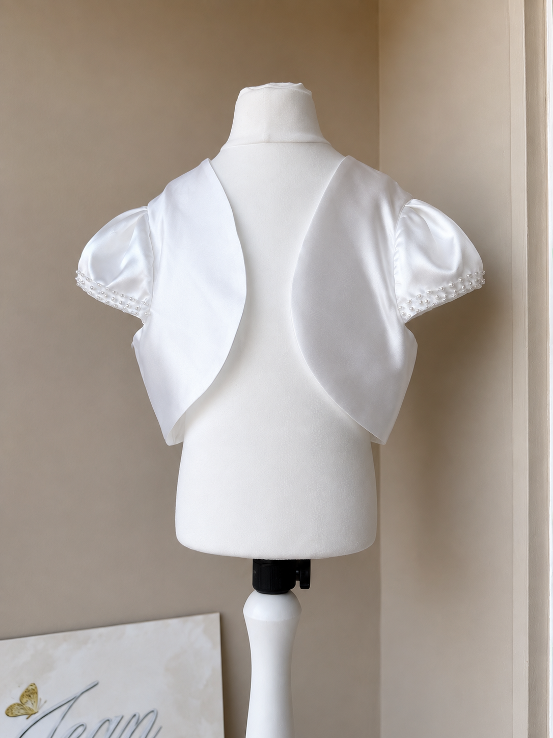 Luxury White Satin Baby Girls Bolero