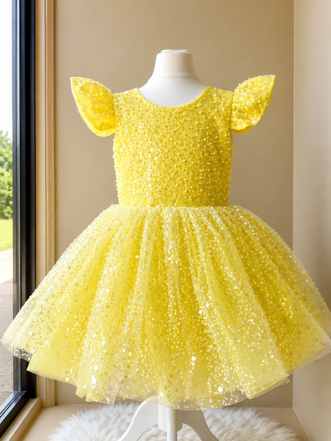 Luxury Sunshine Yellow Sparkle Princess Dress