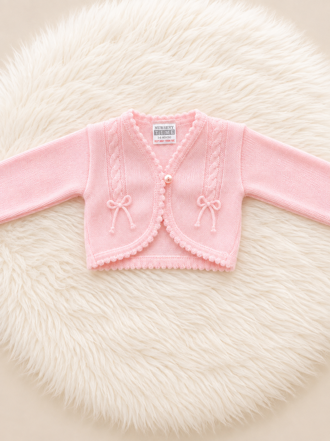 Baby Pink Knitted Cardigan