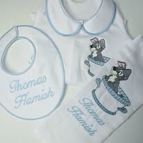Boy Dog Embroidered Hospital Set