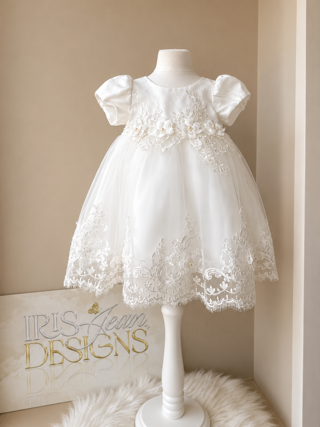 Luxury White Lace Baby Dress