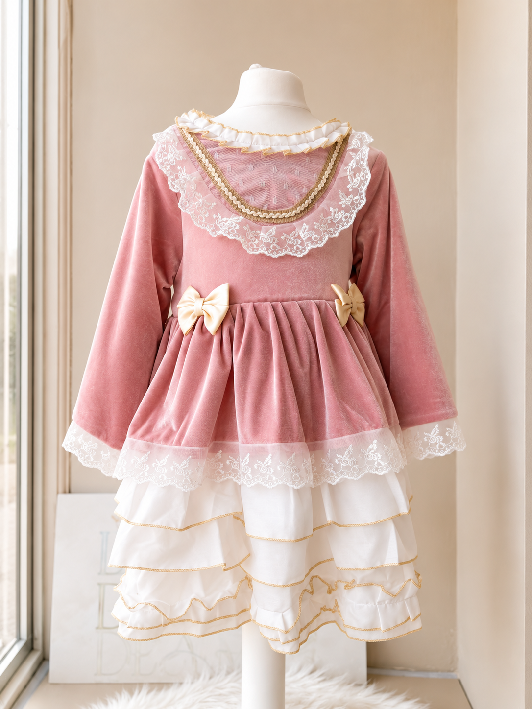 Rose &amp; Ivory Lace Girls Dress