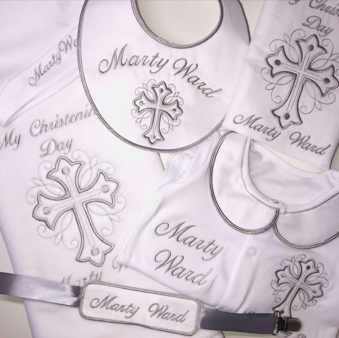 Conjunto completo de bautizo para niño