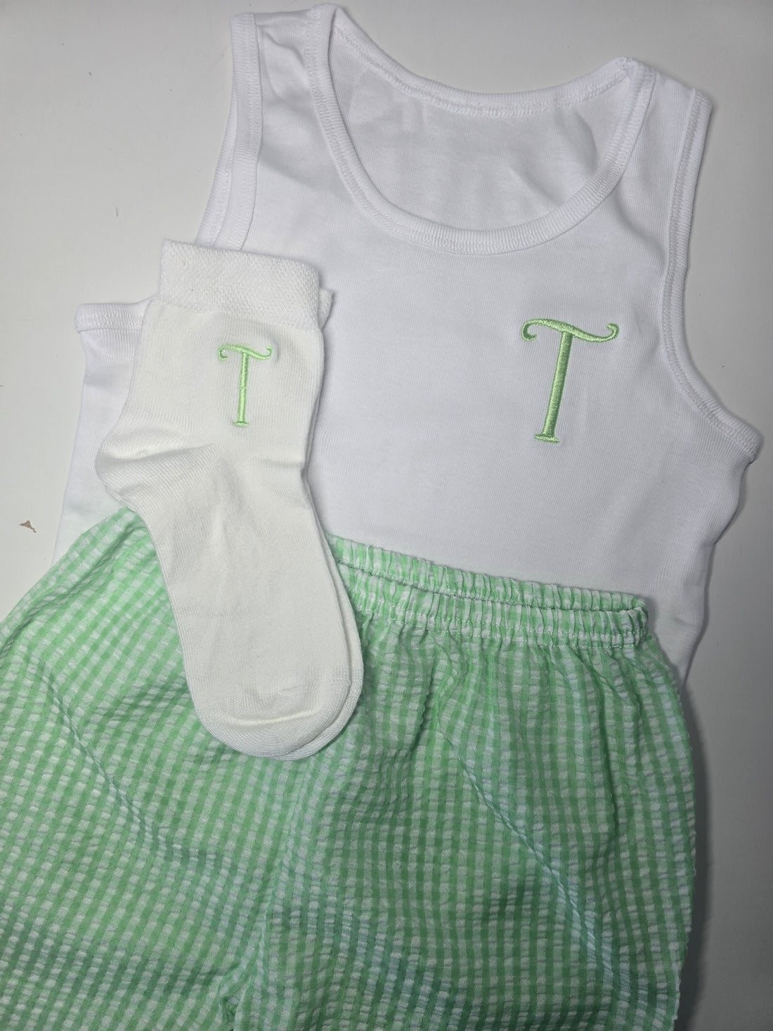 Boys Vest, Shorts and Socks Sets with Initial