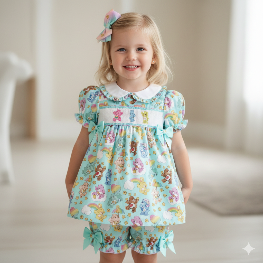 Care Bears 90s Smocked Pyjamas Outfit