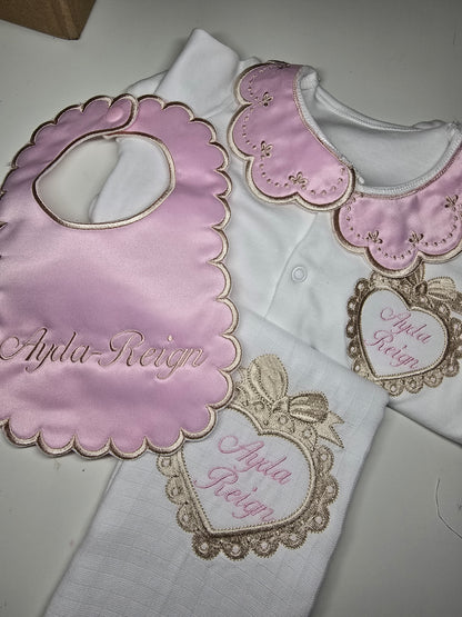 Pink &amp; Gold Heart Girls Set