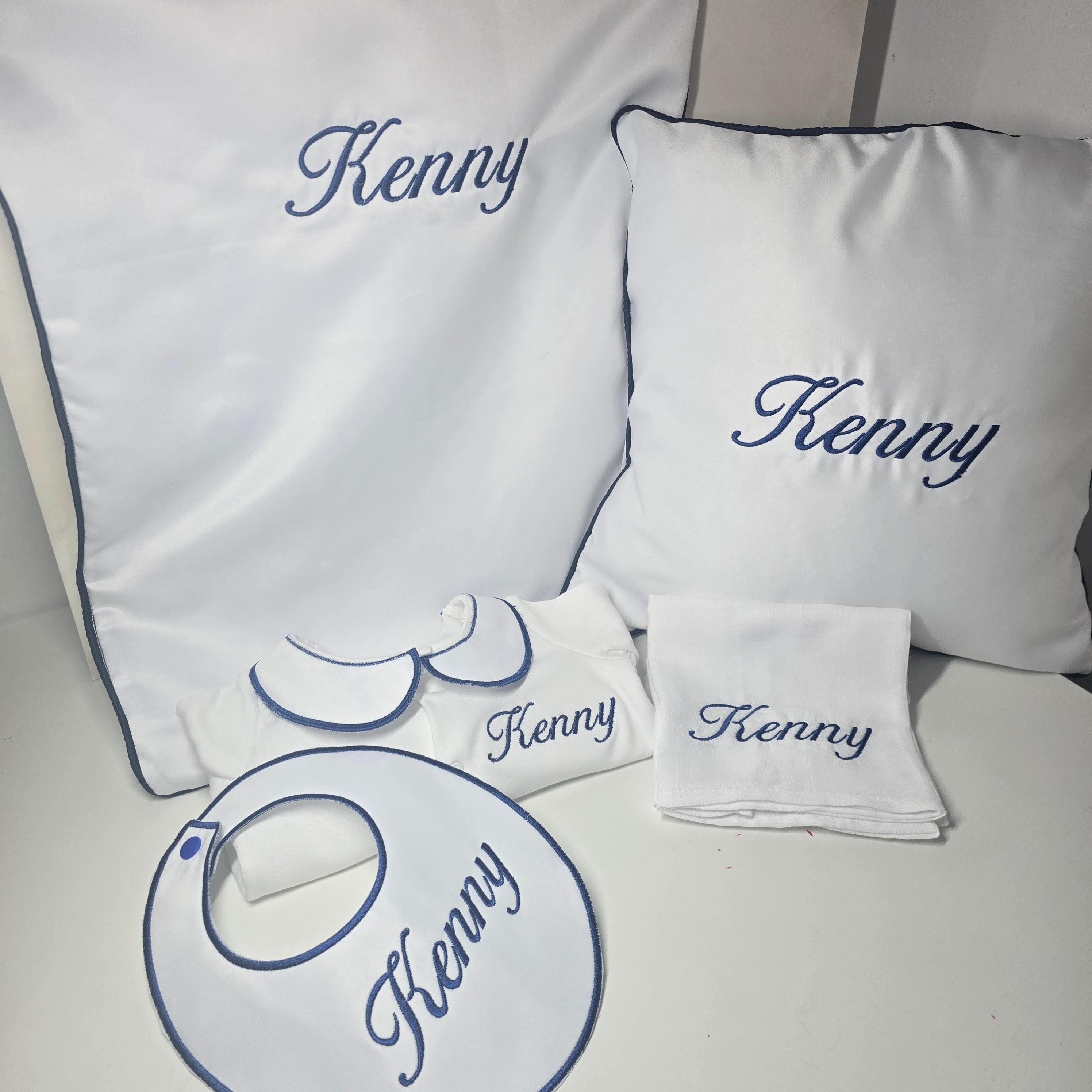 Piped Cushion and Piped Satin Blanket Set - Can Be Any Colour