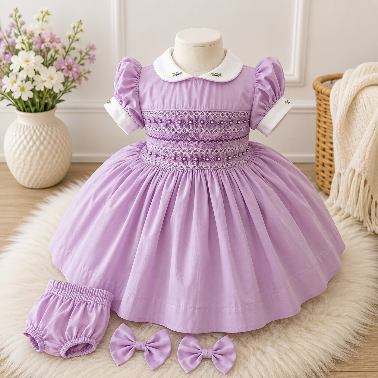 Lilac Smocked Dress