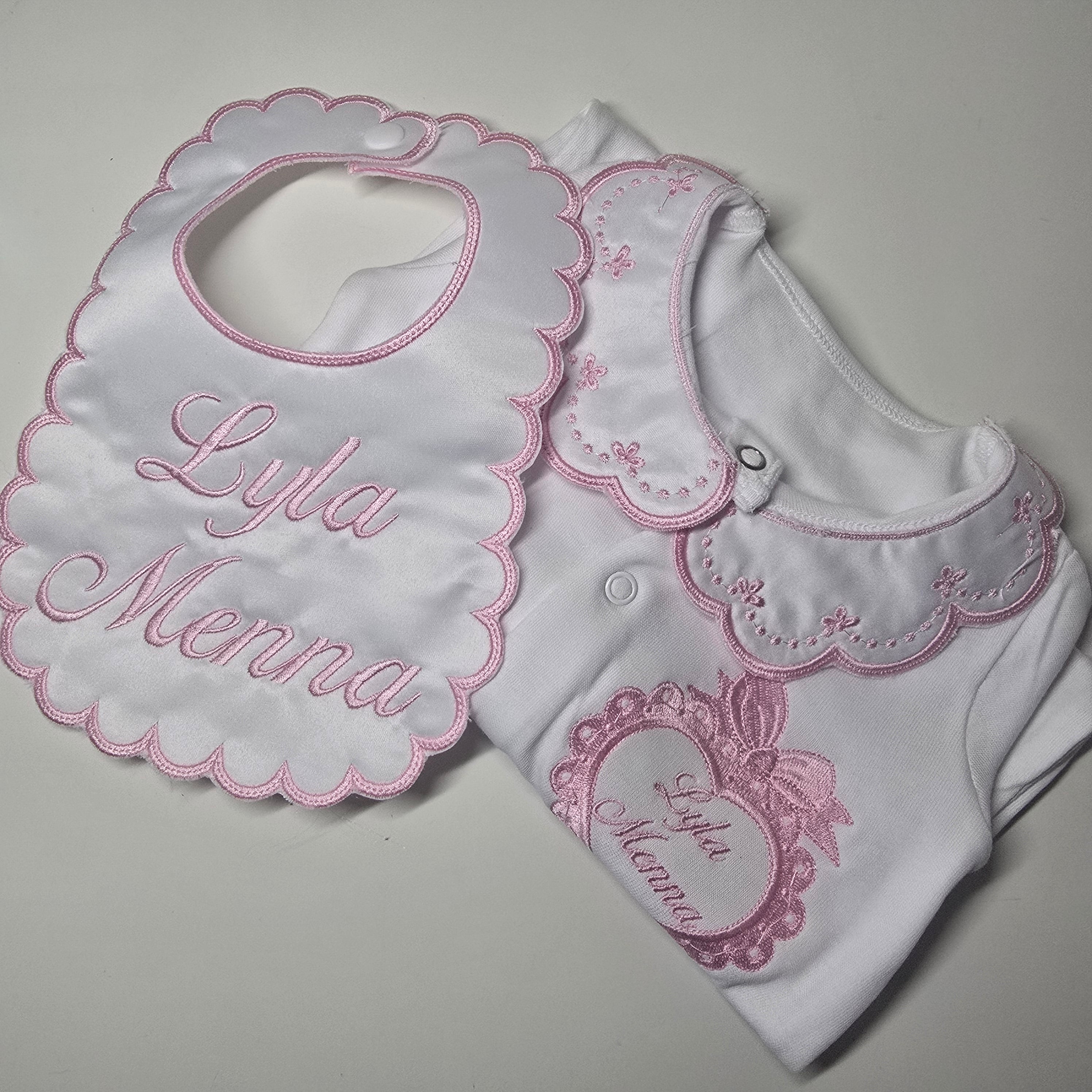 Pink Frame Bib and Grow Set