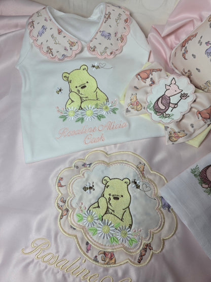 Pink Printed Fabric Girls Bear Hospital Set