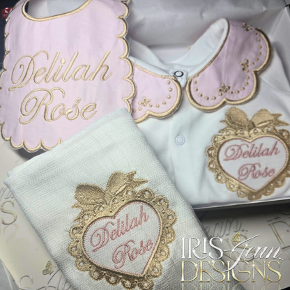 Pink &amp; Gold Heart Girls Set