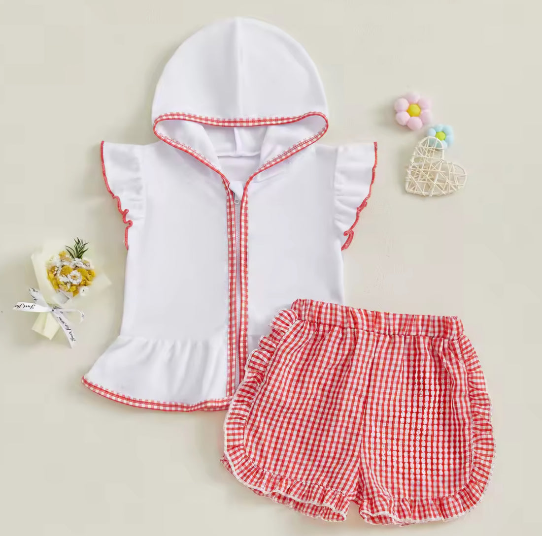 Girls Beach Cover Up with Name or Initials Embroidered