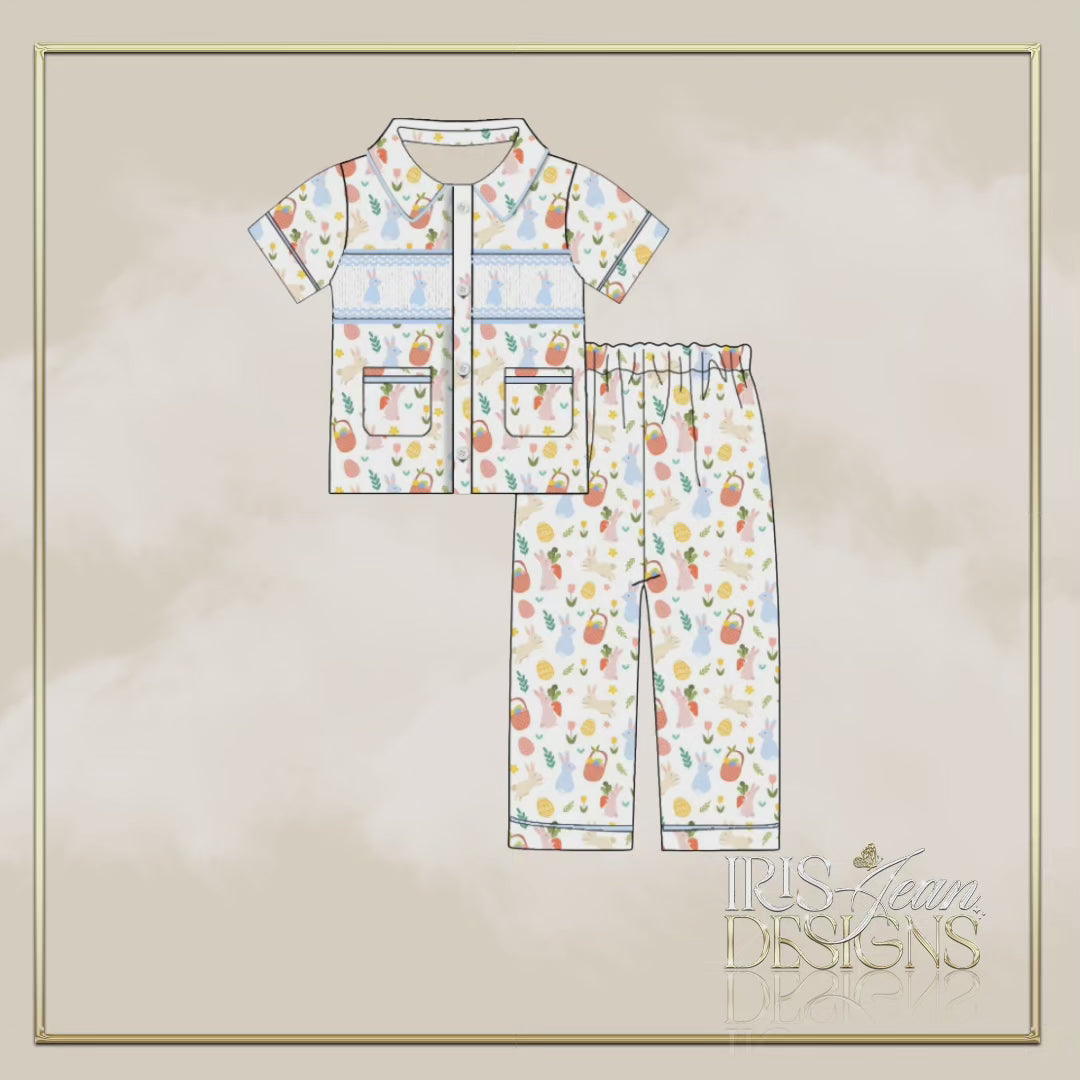 Boys Smocked Easter Pyjamas