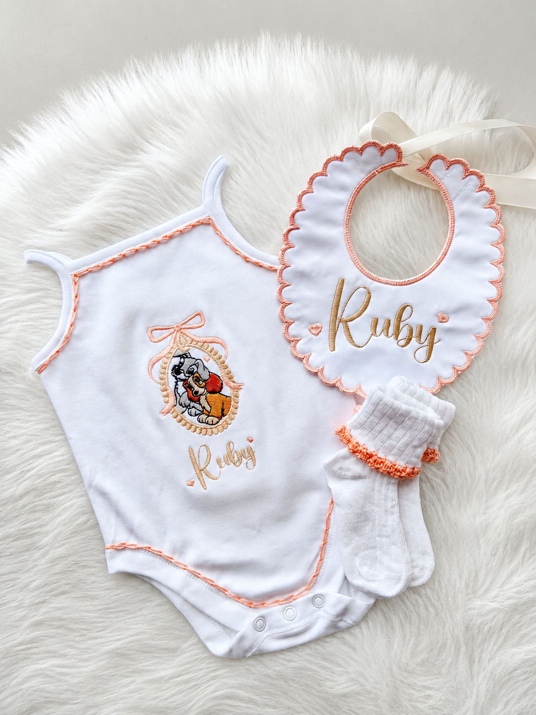 Peach Girls Vest Set