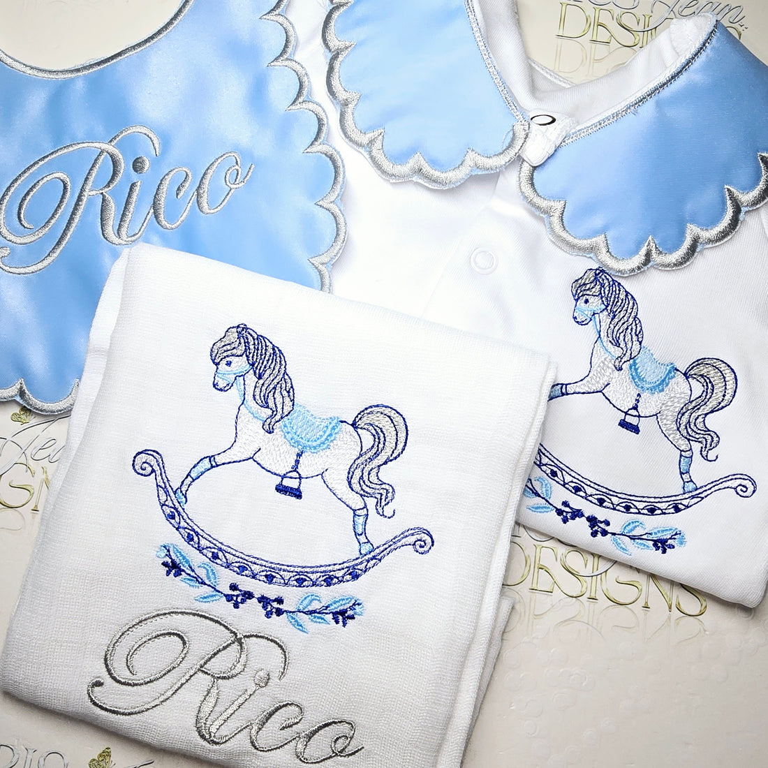 Light Blue and Grey Rocking Horse