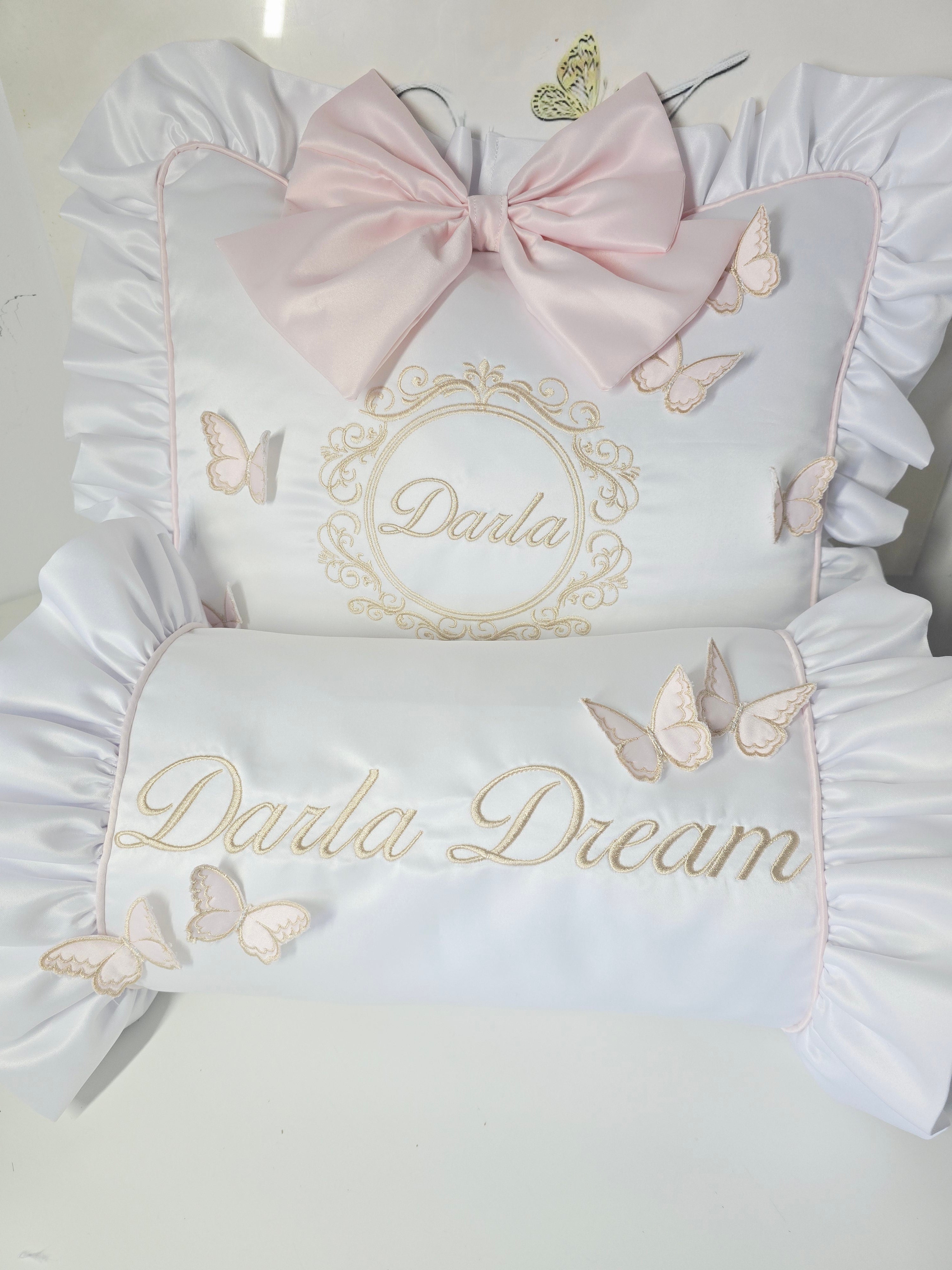 Satin Butterfly Cushion and Roller