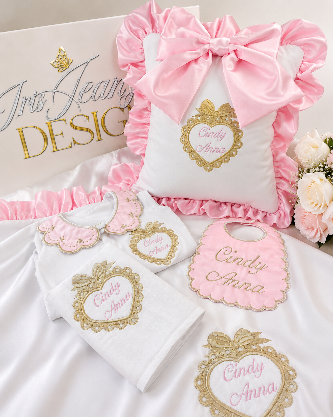 Pink and Gold Heart Frame Full Set