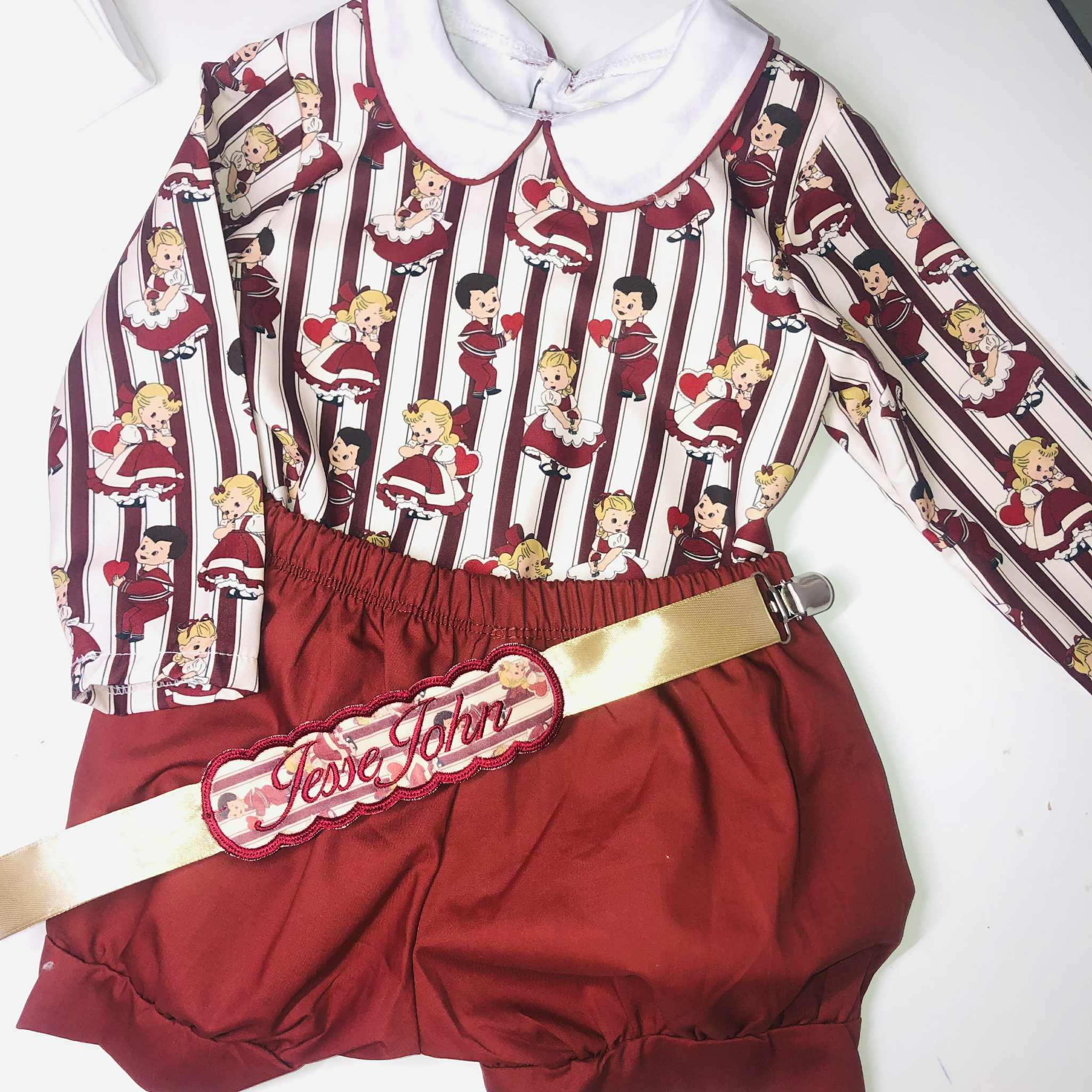 Boys Valentines Day Shorts and Long Sleeve Top Set