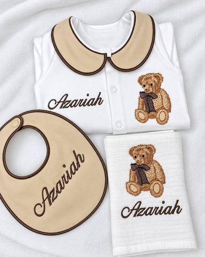 Beige and Brown Bear Baby Set (Does Not Include Blanket or Hat)